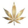 gold cannabis leaf